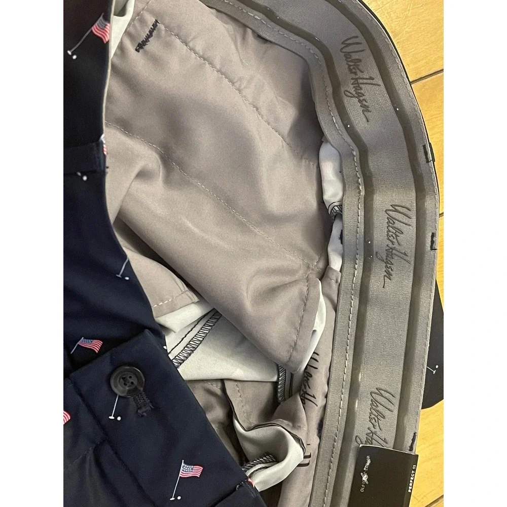 Walter Hagen Mens Golf Shorts Navy American Flag Perfect 11 W35 10in Inseam NWT - Picture 10 of 10